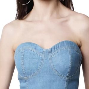 Denim Bustier Tube Top