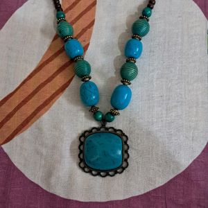 Long Necklace  Neavy Blue