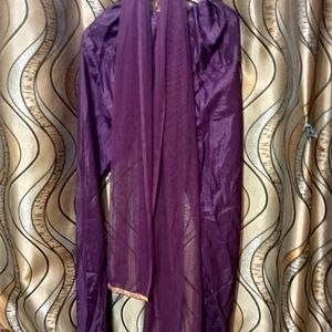 Purple Silk Ethnic Gown