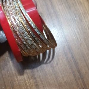 Golden Bangles Set Of 12