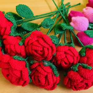 Crochet Rose, Sunflower And Tulips