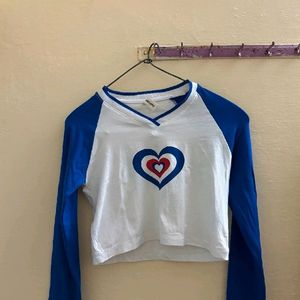 Cute White Crop Top With Heart