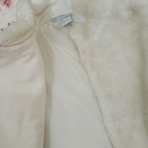 Ivory Faux Fur Poncho