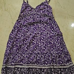 Striped Lilac Cotton Beach Dress