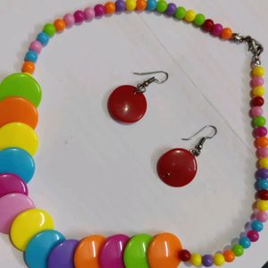 Handmade Multicolour Chain Necklace Set