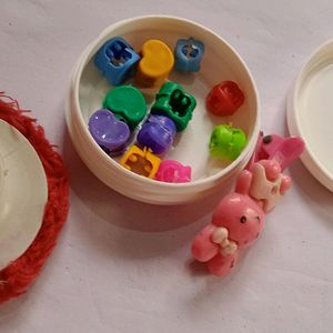 Powder Puff,Beads, Container, Butterfly Clip,Stone