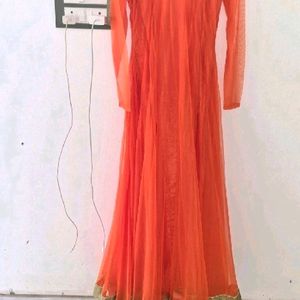 Beautiful Orange Indo Western Gown