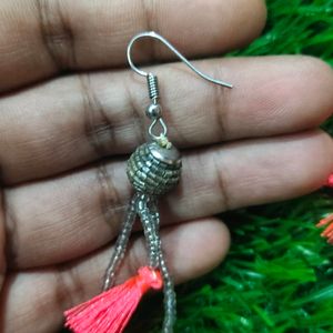 Bead And Tassel Earrings