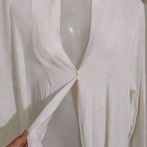 White Open Cardigan