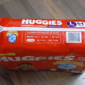 New Huggies Pants With Size L 64pieces