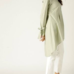 MANGO Women Green Regular Shirt