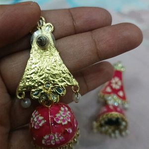 Dark Pink Jhumkas