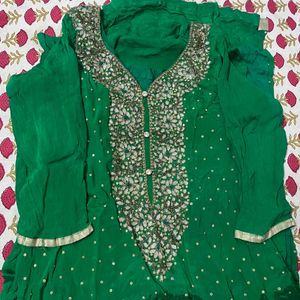 Stone Work Kurta Set With Heavy Dupatta