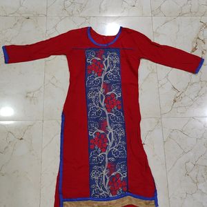 Red Ladies Top Embroidery