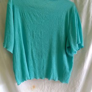 imported beachy blue boxy top (women)