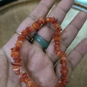 Natural Red Carnelian Chips Bracelet