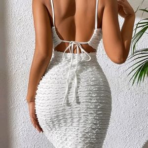 Backless White Bodycon Dress