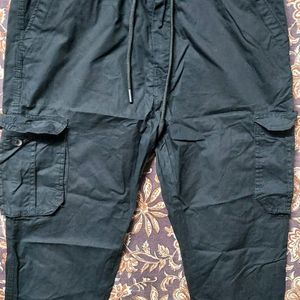 Unisex Black Cargo Pant