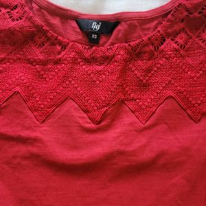 Fig Branded Maroon Top. Size XS