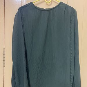 Green Crushed Fabric Top