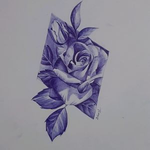 Classy Rose Pen Sketch HandMade.