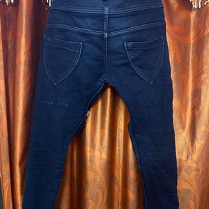 Black Colour High Waist Four Button Jeans