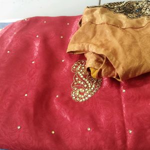 Heavy Cutwork Partywear Saree/blouse