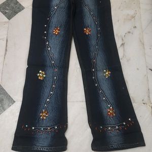 Bootcut Embroidered Jeans