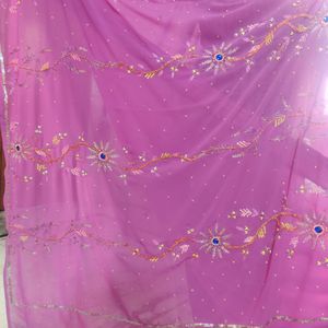 Purple 💜 Stone Work Saree