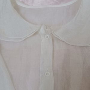 Peter Pan Organza White Shirt