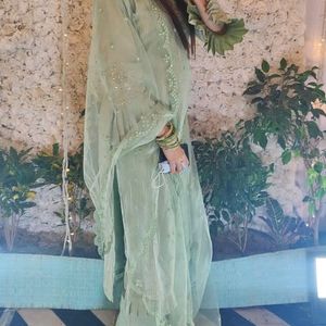 Teal Green Embroidery Kurta Dupatta Set