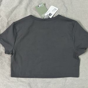 H&M Cropped Fitted Jersey Top