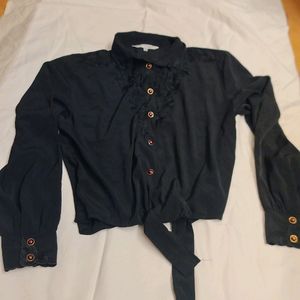 Black Cutting Work Embroidery Shirt