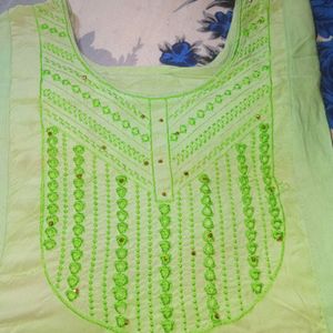 light green kurta for women