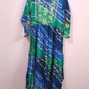 Blue Anarkali Kurti