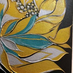 Golden bloom Acrylic Canvas Painting