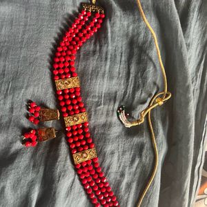 Beautiful Red Choker Set