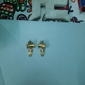 Golden Metal Finish Earrings