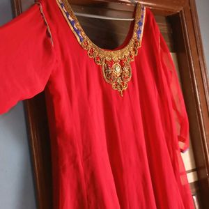 Anarkali Red Festive Wear For Women