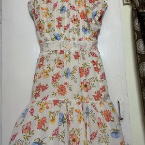 Floral With Lace Detailing Dress USPA