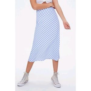 Forever 21 Gingham Print A Line Skirt