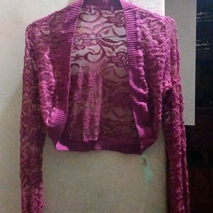 Purple Color Open Net Top With Best Fabric..