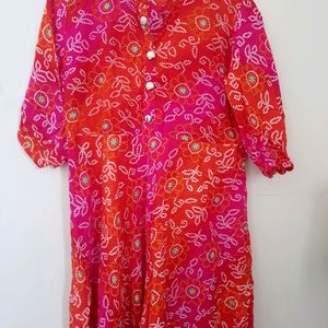 Orangish Pink Kurta