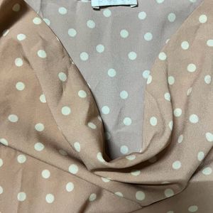 Fall Neck Polka Dot Peach Colour Promod Dress