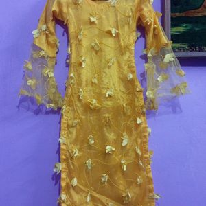 Yellow 💛 Butterfly Print 🦋 kurti For Girls And W