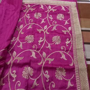New Heavy Embroidery Saree With Designer Blouse