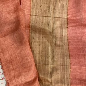 Tussar Silk English Pink+Peach S