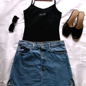 Long Denim Skirt