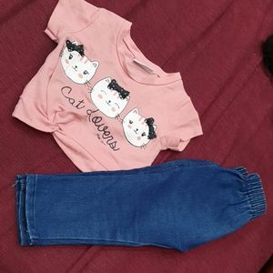 Jeans N Crop Top For Baby Girl