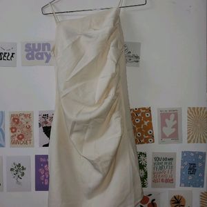 Off White Slip Dress With Layer Design